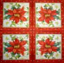 085 Christmas Flowers - 3-ply (cream/Edge grün) - Ihr